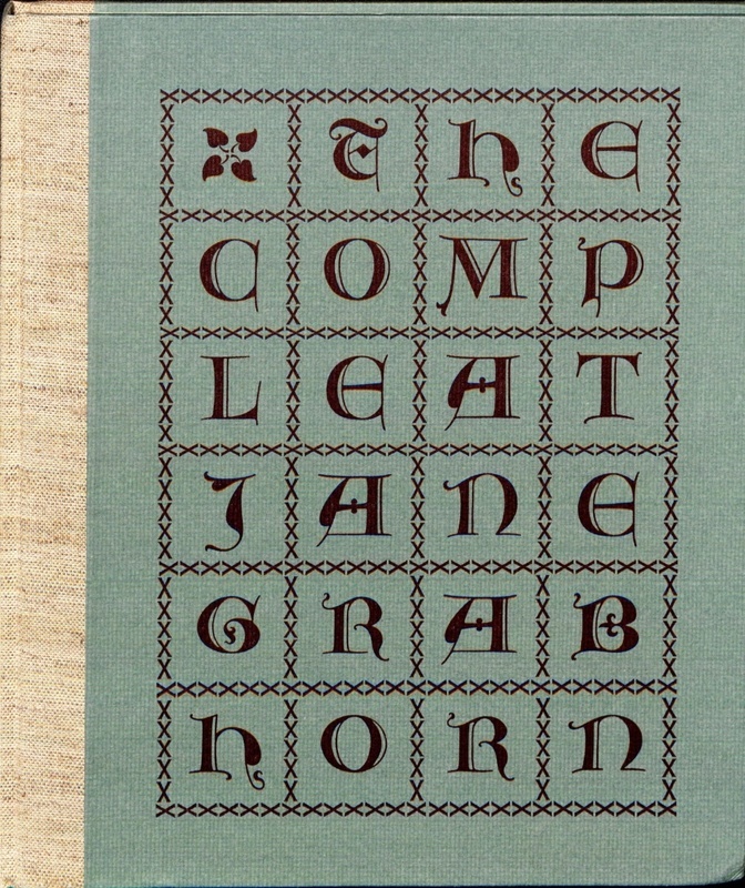 Light green book binding with decorative font spelling out "The Compleat Jane Grabhorn" in black